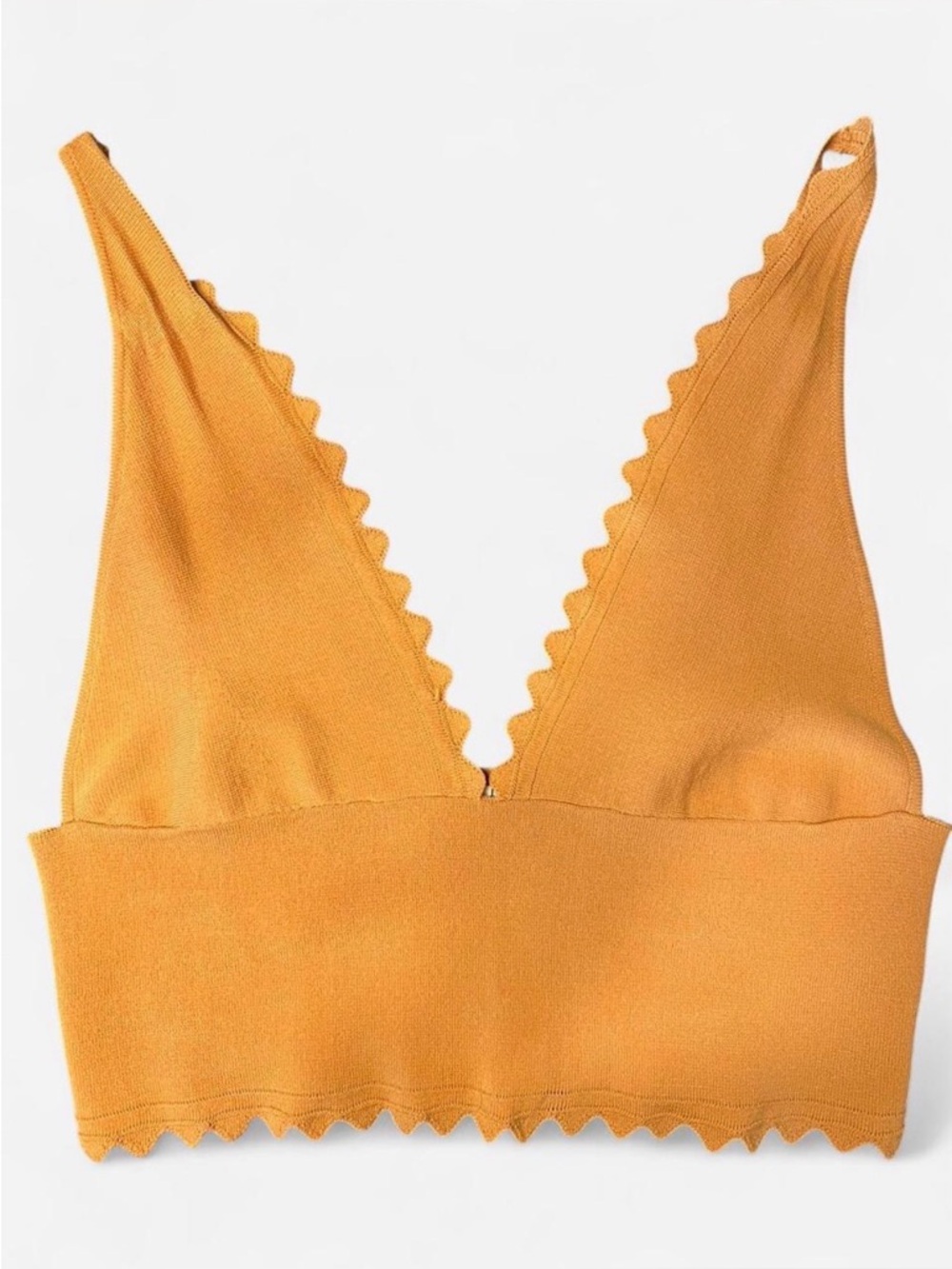 Free People Intimately Looking Good Scalloped Ribbed Cami Brami Orange - Size L